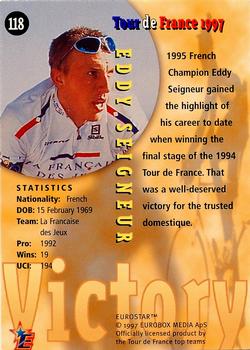 1997 Eurostar Tour de France #118 Eddy Seigneur Back